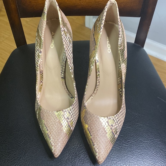 *ALDO* metallic stiletto snakeskin print heels 👠 NWOT - Picture 9 of 9